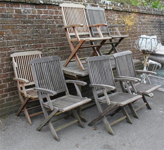 Teak garden table & 6 chairs